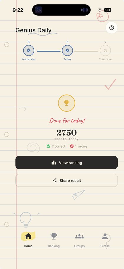 Genius Daily - Tagesergebnis